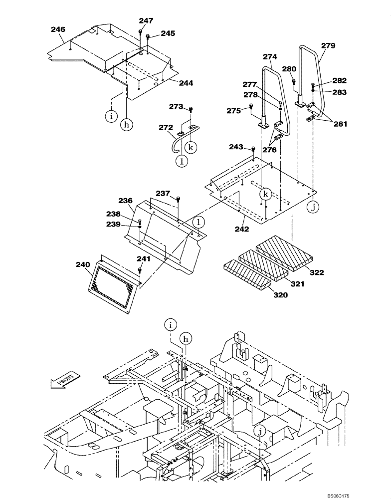 Схема запчастей Case CX700 - (09-014-00[01]) - COWLING - GRAB RAIL (09) - CHASSIS/ATTACHMENTS