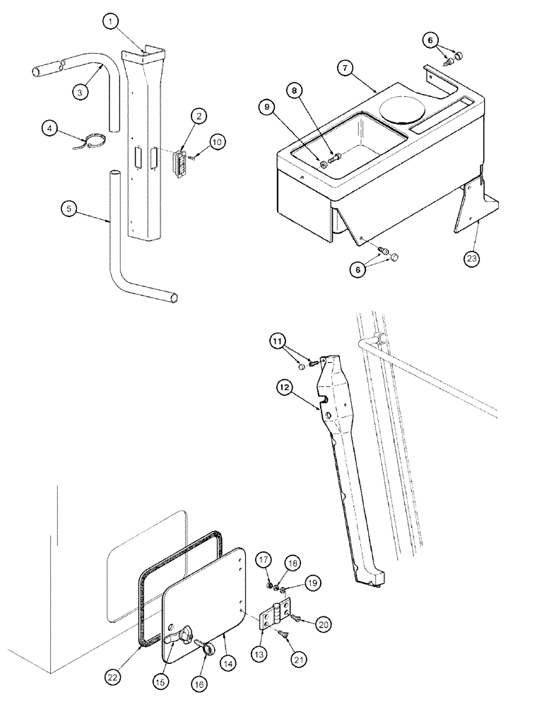 Схема запчастей Case 865 DHP - (9-074) - CAB - INNER UPHOLSTERY L.H./R.H. (09) - CHASSIS