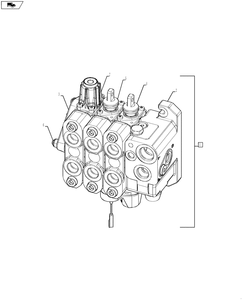 Схема запчастей Case 580SN WT - (35.724.11) - VALVE - LOADER CONTROL, THREE SPOOL (PILOT CONTROLS) (580SN, 580SN WT, 590SN) (35) - HYDRAULIC SYSTEMS