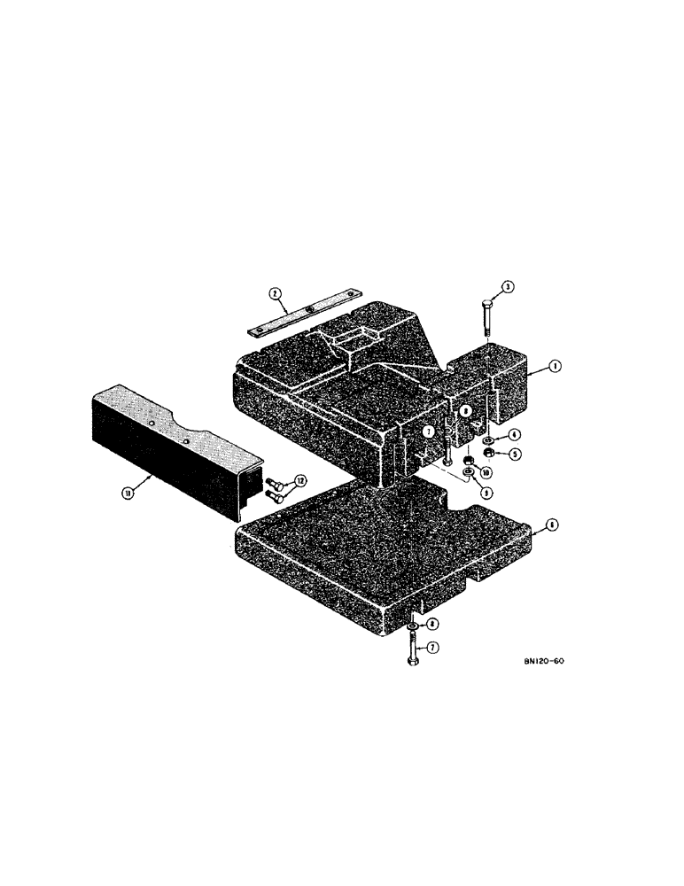 Схема запчастей Case 420C - (262[1]) - FRONT COUNTERWEIGHTS FOR BACKHOE (18) - ATTACHMENT ACCESSORIES