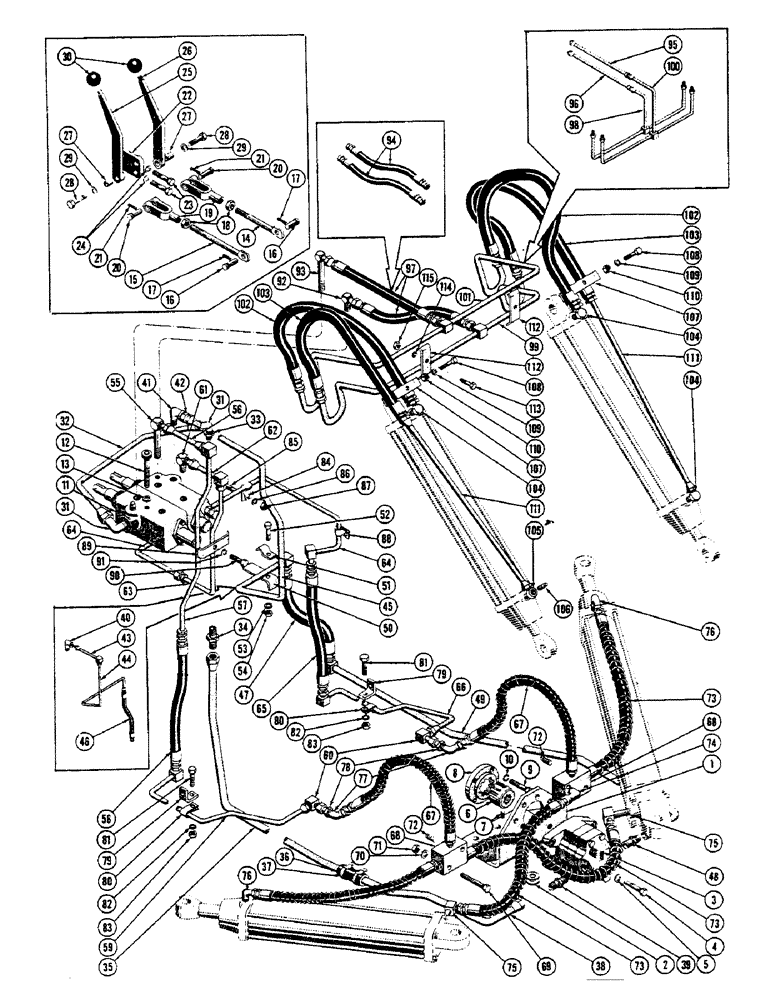 Схема запчастей Case 600 - (198) - HYD. ANGLE DOZER HYDRAULIC INST., (USED FROM SERIAL #7060799 (07) - HYDRAULIC SYSTEM