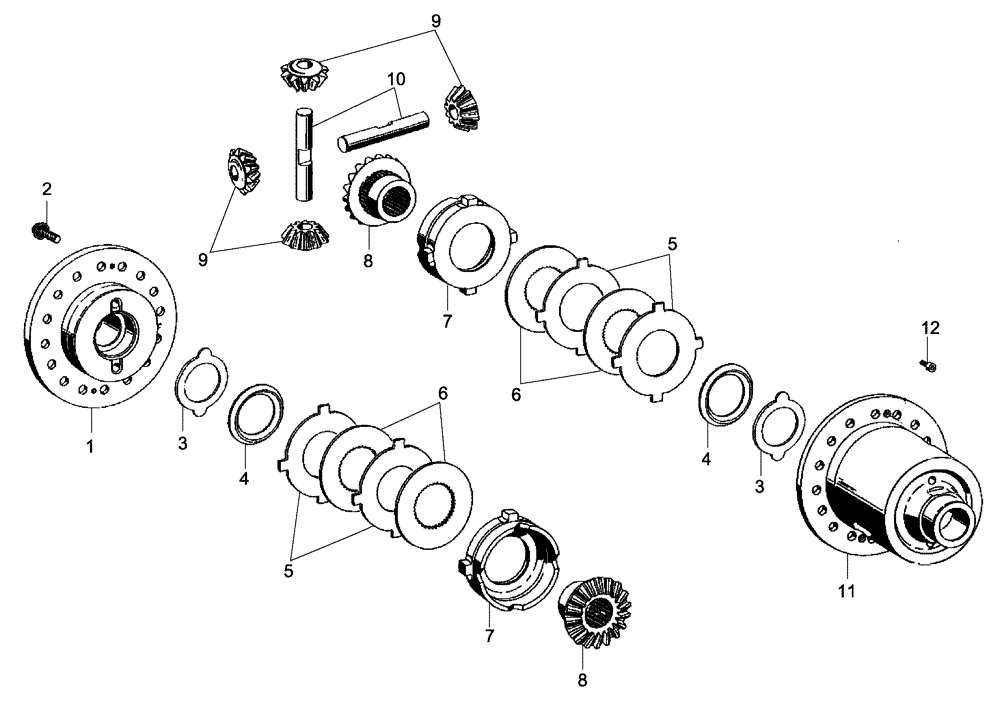 Схема запчастей Case 335 - (33A00000741[001]) - REAR AXLE - DIFFERENTIAL BETWEEN THE WHEELS (11) - AXLES/WHEELS