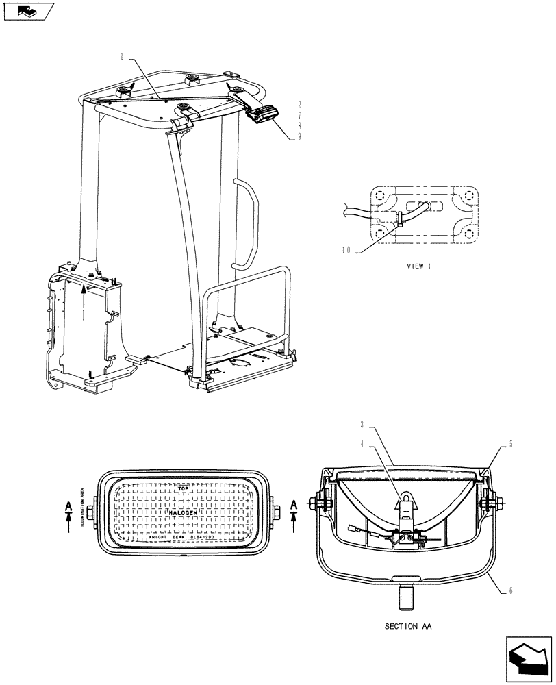 Схема запчастей Case CX27B ASN - (55.404.02) - LIGHT INSTALL (CANOPY) (55) - ELECTRICAL SYSTEMS