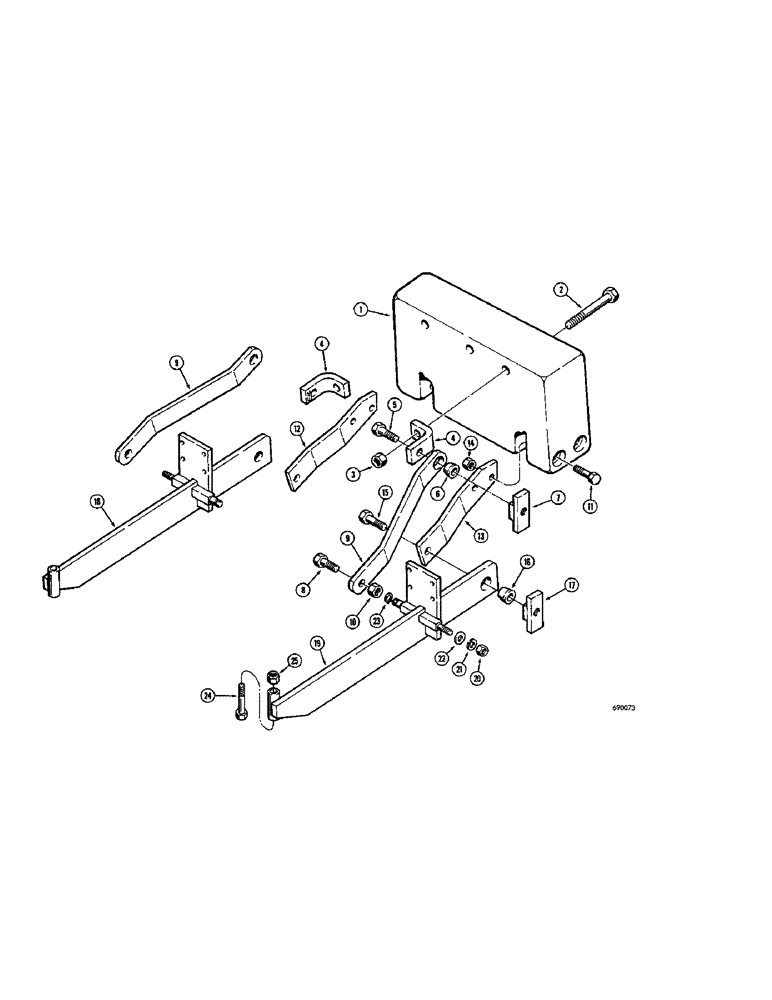 Схема запчастей Case 26 - (016[1]) - QUICK DETACHABLE COUNTERWEIGHT BEFORE SN 5002997 