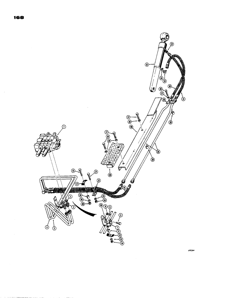 Схема запчастей Case 850 - (168) - POWER TILT HYDRAULICS (07) - HYDRAULIC SYSTEM