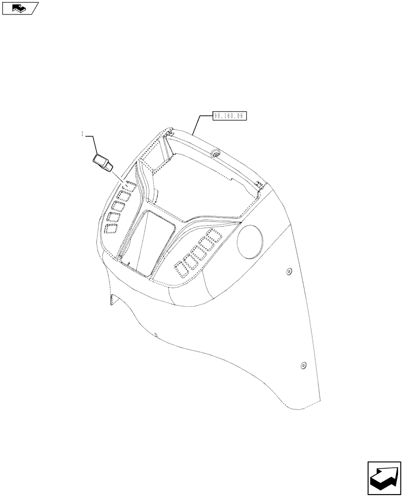 Схема запчастей Case 580SN WT - (55.047.01) - VAR - 423011 - COMFORT STEERING (55) - ELECTRICAL SYSTEMS