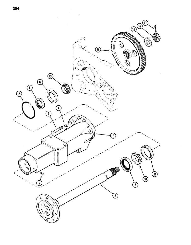 Схема запчастей Case 480D - (204) - TRANSAXLE REAR AXLE, TRANSMISSION S/N 16270319 AND AFTER (27) - REAR AXLE SYSTEM