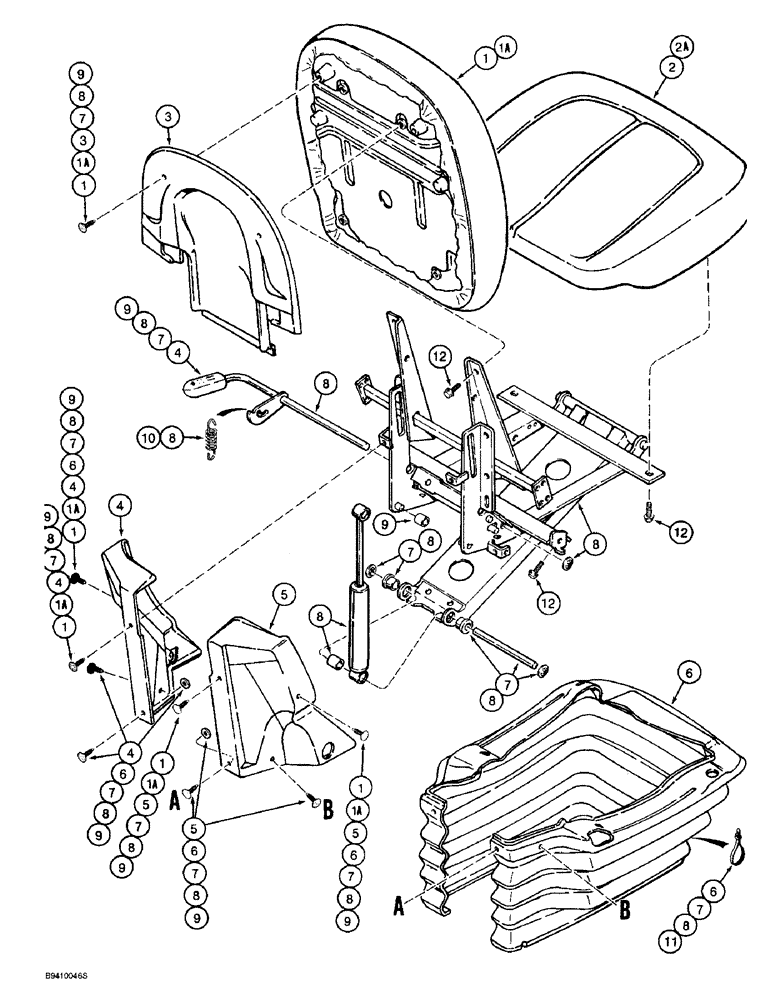 Схема запчастей Case 570LXT - (9-116) - SUSPENSION SEAT ASSEMBLIES, 570LXT MODELS (09) - CHASSIS/ATTACHMENTS