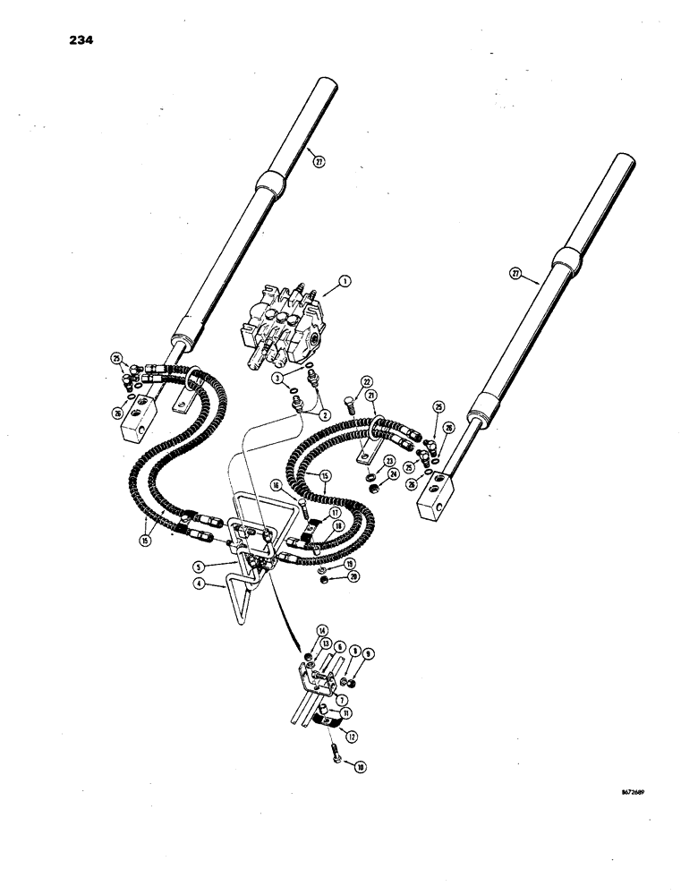 Схема запчастей Case 850 - (234) - POWER ANGLING HYDRAULICS, ANGLING CIRCUIT (07) - HYDRAULIC SYSTEM