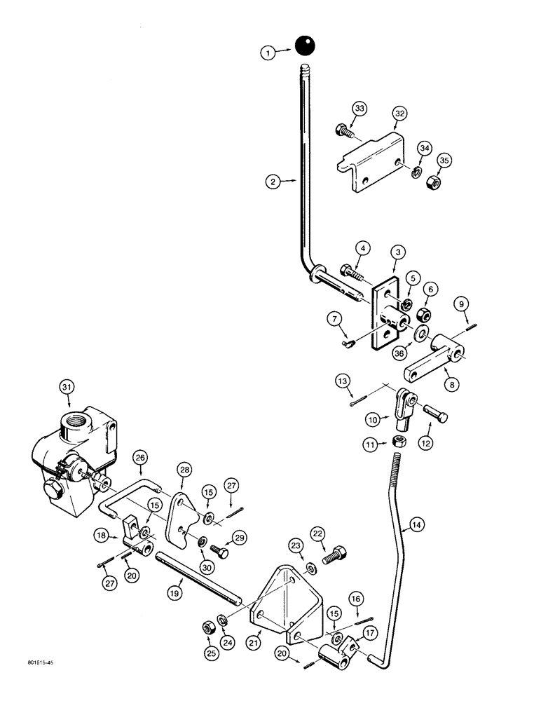 Схема запчастей Case 480F - (9-032) - BACKHOE BOOM LOCK CONTROL (09) - CHASSIS/ATTACHMENTS