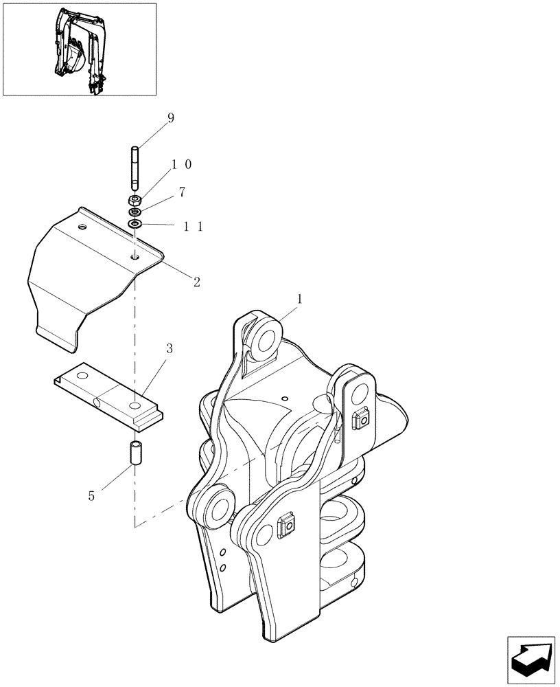 Схема запчастей Case CX16B - (2.006[01]) - SWING BRACKET SUPPORT (84) - BOOMS, DIPPERS & BUCKETS