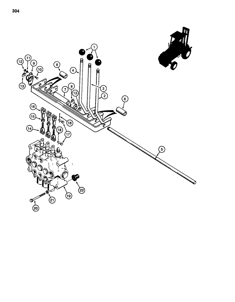 Схема запчастей Case 584D - (304) - FORKLIFT CONTROL LEVERS AND LINKAGE (83) - TELESCOPIC SINGLE ARM