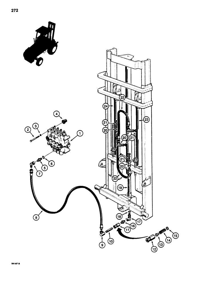 Схема запчастей Case 584D - (272) - FREE LIFT MAST LIFT CYLINDER HYDRAULIC CIRCUIT (35) - HYDRAULIC SYSTEMS