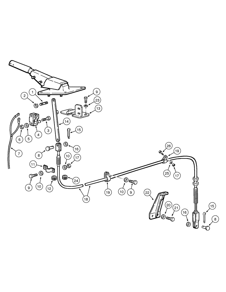 Схема запчастей Case 885 - (07-02[01]) - PARKING BRAKE - LINKAGE (07) - BRAKES