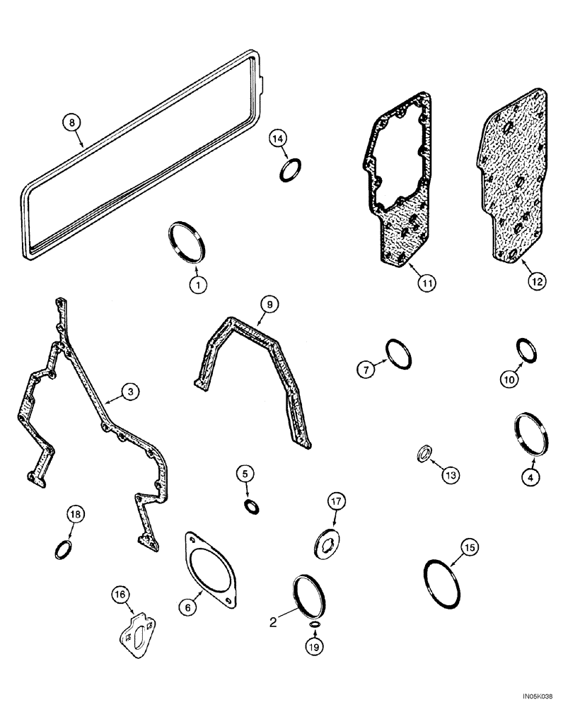 Схема запчастей Case 1150H_IND - (02-23) - GASKET KIT (02) - ENGINE