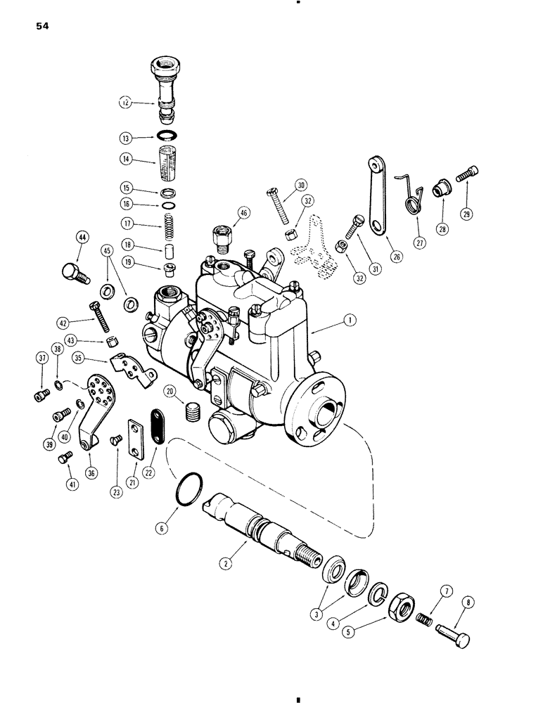 Схема запчастей Case 584C - (054) - INJECTION PUMP (10) - ENGINE