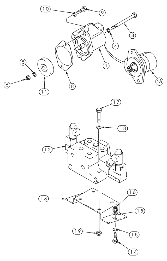 Схема запчастей Case 90XT - (08-43) - HYDRAULICS, ATTACHMENT HIGH FLOW, GEAR, NORTH AMERICAN MODELS -JAF0320049, EUR. MODELS -JAF0274261 (08) - HYDRAULICS