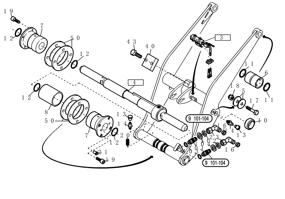 Схема запчастей Case 221D - (60.502[001]) - LOADER BOOM (S/N 581101-UP) (82) - FRONT LOADER & BUCKET