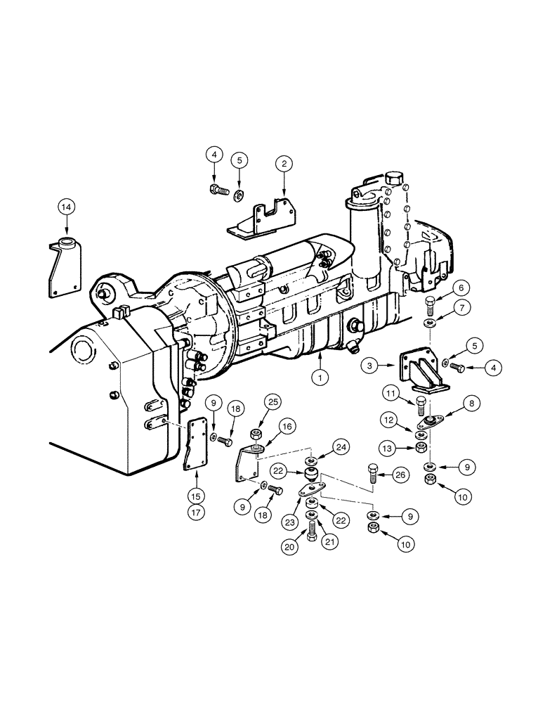 Схема запчастей Case 885 - (02-02[01]) - ENGINE - MOUNTING (02) - ENGINE