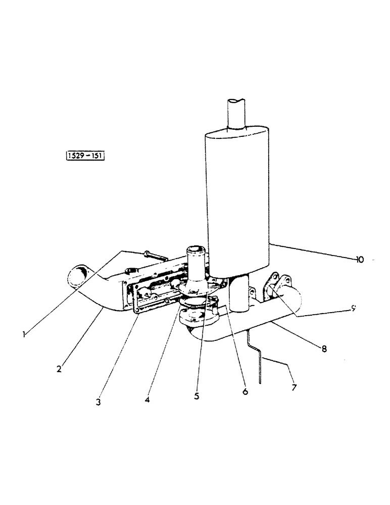 Схема запчастей Case 1529 - (076) - MANIFOLDS, MUFFLER (10) - ENGINE