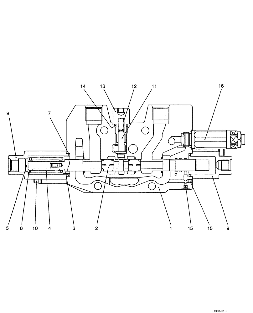 Схема запчастей Case CX47 - (08-44[00]) - VALVE ASSY - TRAVEL CONTROL LEFT HAND (08) - HYDRAULICS