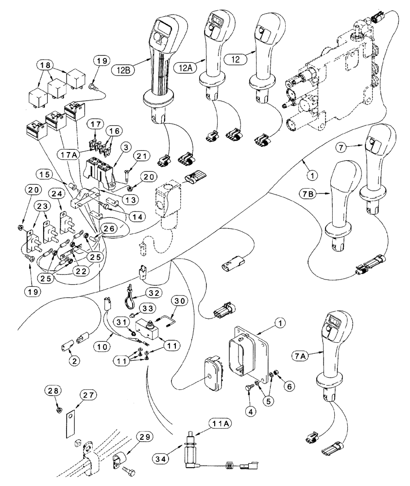 Схема запчастей Case 90XT - (04-06) - HARNESS CHASSIS NORTH AMERICA/EUROPE - JAF0245224, FRONT (04) - ELECTRICAL SYSTEMS