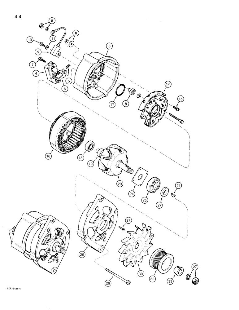 Схема запчастей Case 780D - (4-04) - A186125 ALTERNATOR (04) - ELECTRICAL SYSTEMS