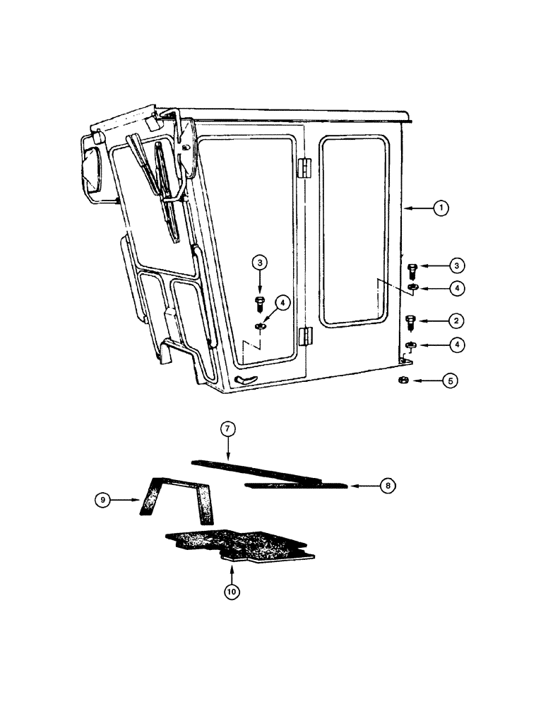 Схема запчастей Case 845 DHP - (09-052[01]) - CAB - ASSEMBLY (CLOSED CAB) (09) - CHASSIS