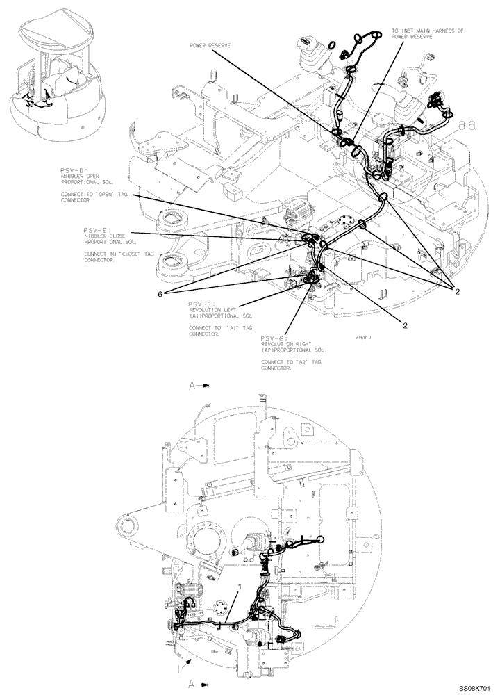 Схема запчастей Case CX27B BTW - (01-078) - HARNESS ASSY (PRPORTIONAL) 1 OF 2 (PH11E00021F1) (55) - ELECTRICAL SYSTEMS