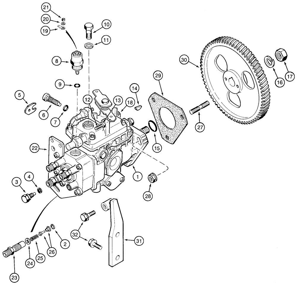 Схема запчастей Case 95XT - (03-12) - FUEL INJECTION PUMP AND DRIVE, 4T-390 ENGINE (EUROPE) (03) - FUEL SYSTEM