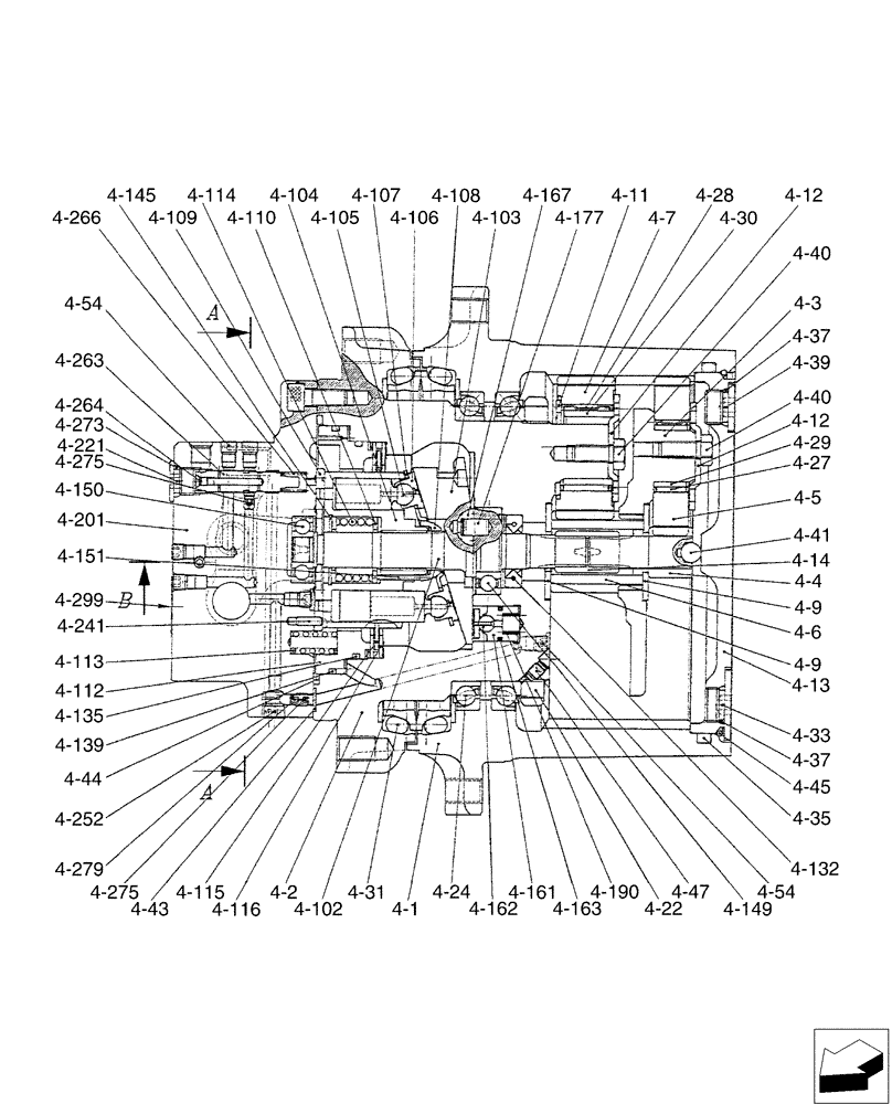 Схема запчастей Case CX36B - (02-003[02]) - MOTOR INSTAL, PROPEL (35) - HYDRAULIC SYSTEMS