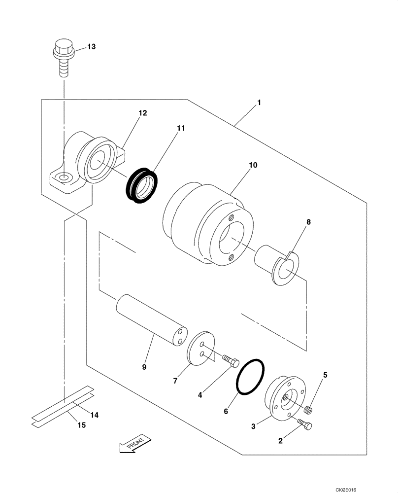 Схема запчастей Case CX135SR - (05-07) - TRACK - ROLLER, UPPER (11) - TRACKS/STEERING