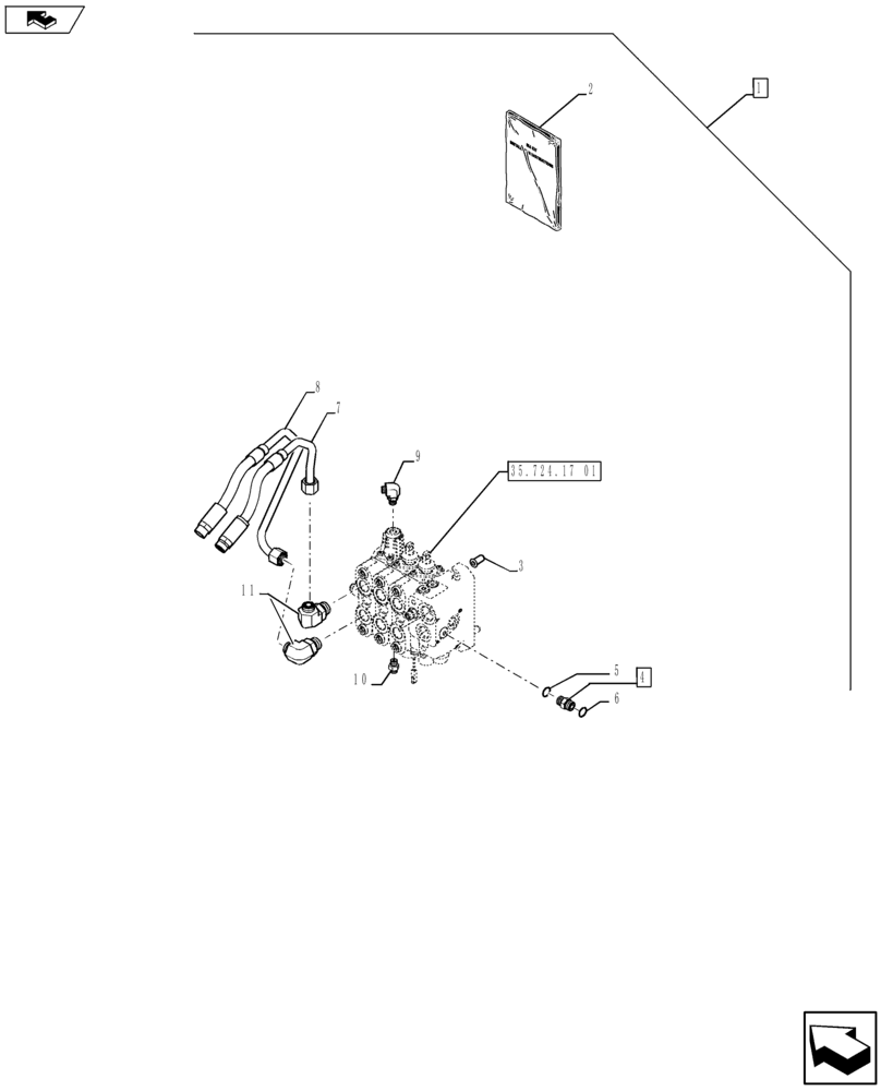 Схема запчастей Case 580SN - (88.035.25[08]) - DIA KIT, PILOT CONTROLS, 3 SPOOLS, POWERSHIFT TRANSMISSION (88) - ACCESSORIES