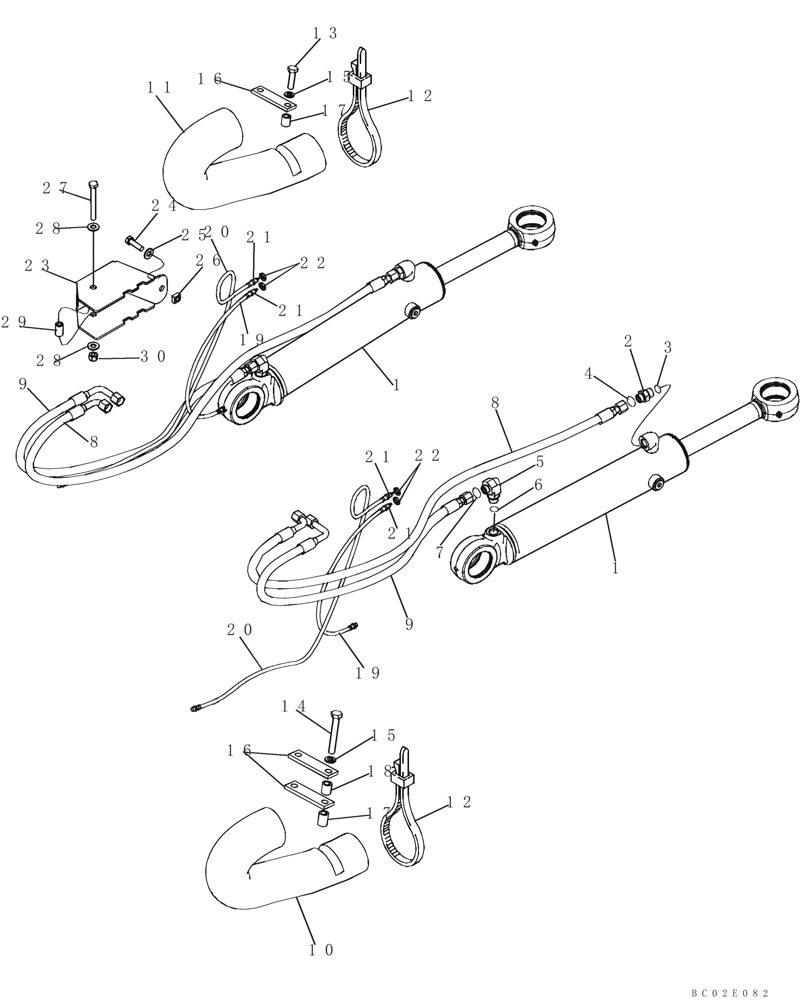 Схема запчастей Case 650K - (08-08) - HYDRAULICS - ANGLE CIRCUIT (08) - HYDRAULICS