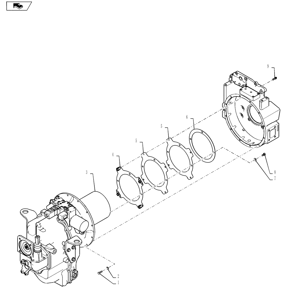 Схема запчастей Case 588H - (21.700.01) - TRANSMISSION TORQUE CONVERTER (21) - TRANSMISSION