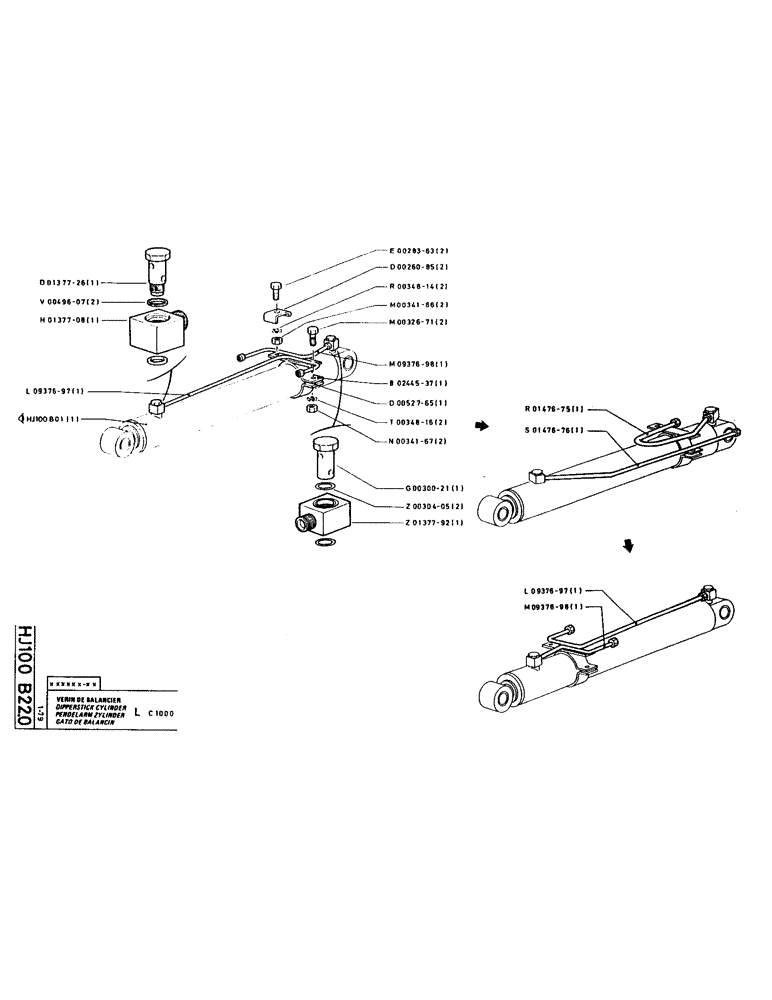 Схема запчастей Case LC80 - (187) - DIPPERSTICK CYLINDER 