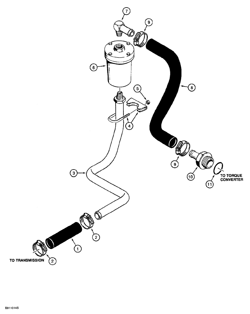 Схема запчастей Case 850G - (6-28) - CRAWLER HYDRAULIC CIRCUIT - TRANSMISSION SUCTION LINE (07) - HYDRAULIC SYSTEM