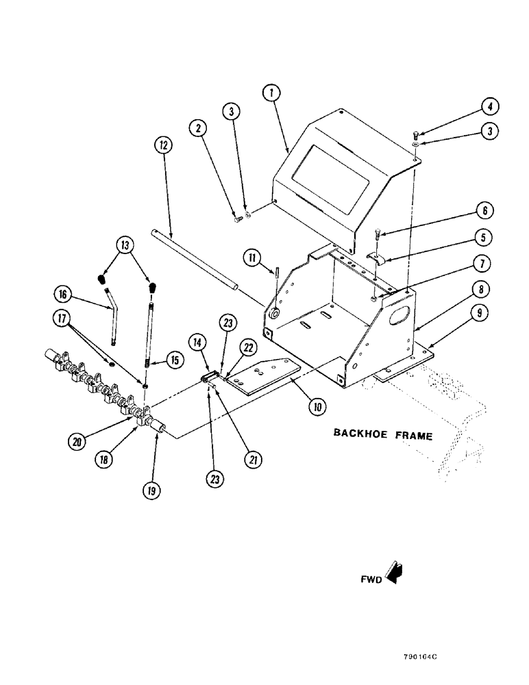 Схема запчастей Case FH4 - (3-06) - REAR MOUNTED BACKHOE CONTROL INSTALLATION - STANDARD (84) - BOOMS, DIPPERS & BUCKETS