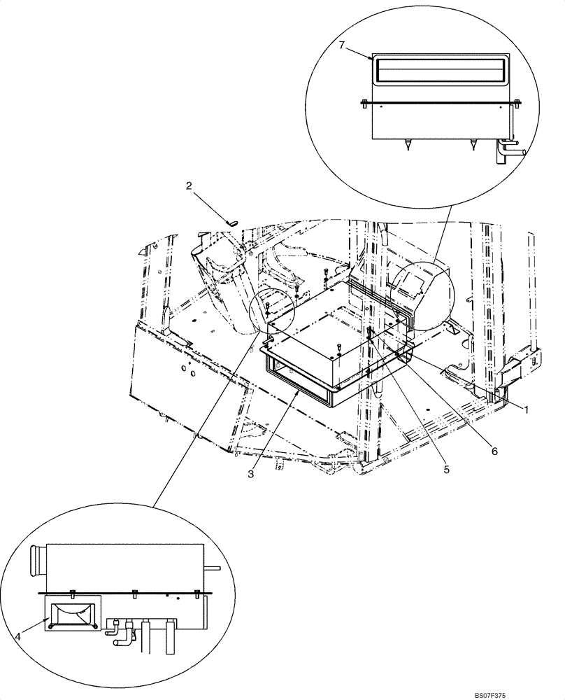 Схема запчастей Case 821E - (09-67) - HEATER - MOUNTING (09) - CHASSIS