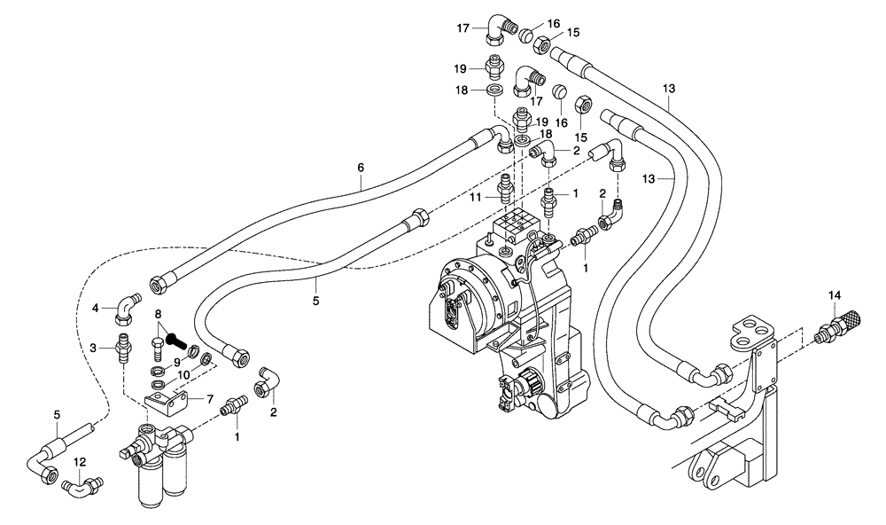 Схема запчастей Case 330 - (05A01020544[02]) - ENGINE - GEARBOX OIL COOLING SYSTEM HYDRAULIC CIRCUIT (01) - ENGINE