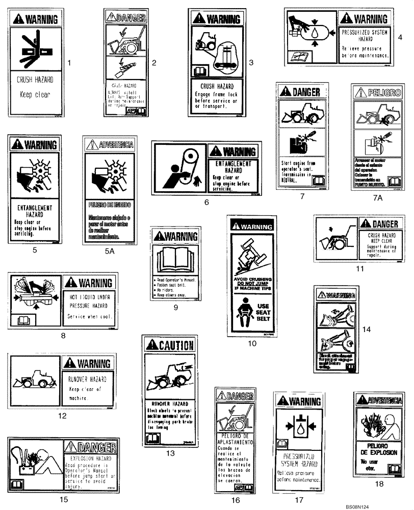 Схема запчастей Case 721E - (09-99) - DECALS - LATIN AMERICAN SPANISH (09) - CHASSIS