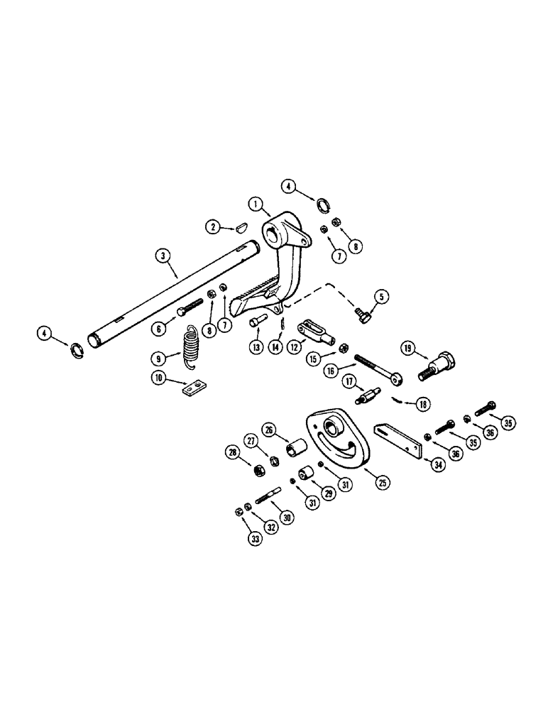 Схема запчастей Case 580B - (164) - CLUTCH LINKAGE, POWER SHUTTLE (06) - POWER TRAIN