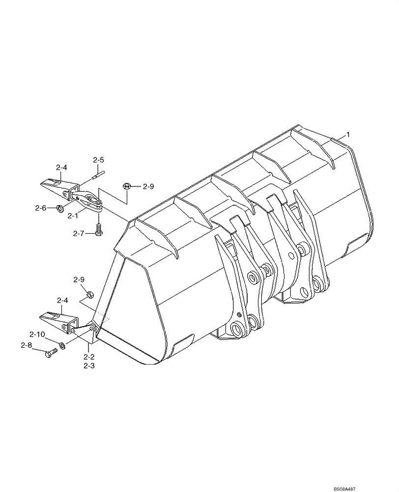 Схема запчастей Case 1221E - (09-30[01]) - LOADER BUCKET (4.8 CU M/6.3 CU YD W/TEETH) (87745527) (09) - CHASSIS/ATTACHMENTS