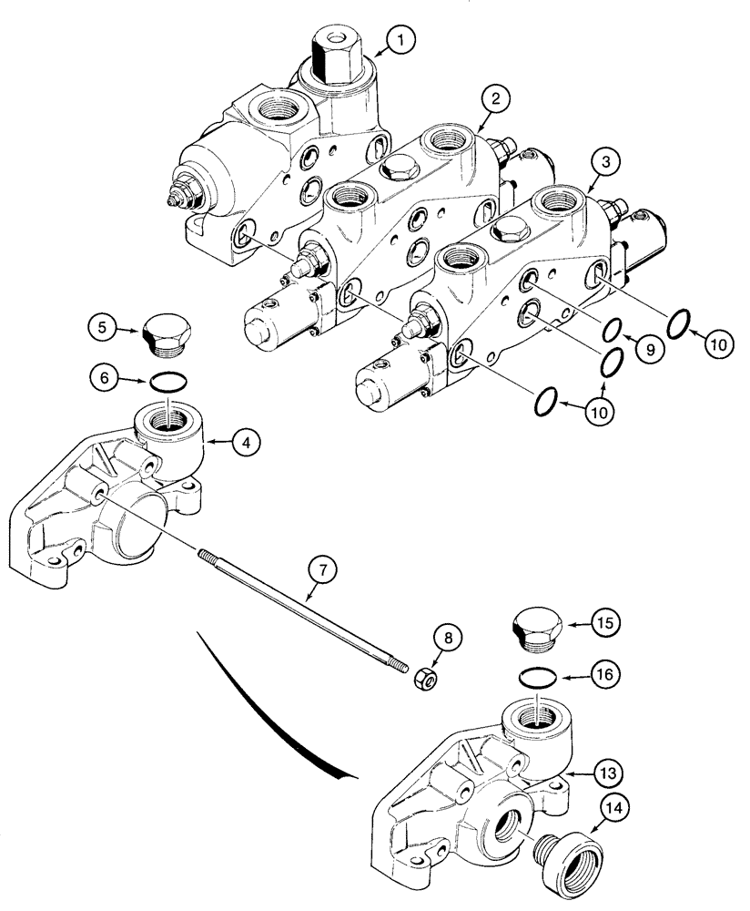 Схема запчастей Case 621C - (08-012[A]) - VALVE ASSY-LOADER CONTRL, 2 SPOOL, Z-BAR/XR LOADERS, N. A. ONLY,VALVE ASSY:L123735, POWER BEYOND KIT (08) - HYDRAULICS