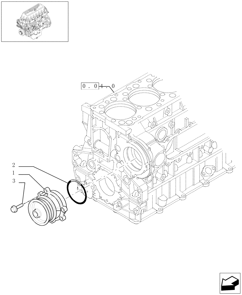 Схема запчастей Case F3AE0684D B005 - (0.32.0[01]) - WATER PUMP & RELATED PARTS (500364473) 