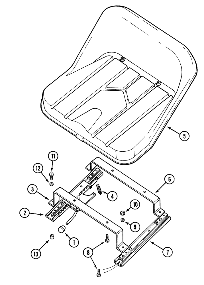 Схема запчастей Case 380B - (9-22) - STATIC SEAT (09) - CHASSIS