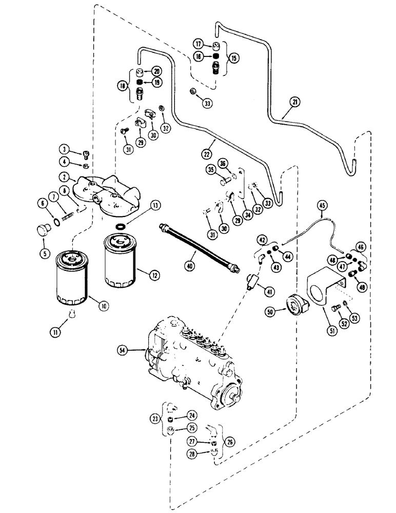 Схема запчастей Case W8C - (028) - FUEL INJECTION FILTER SYSTEM, (401) DIESEL ENGINE (02) - ENGINE