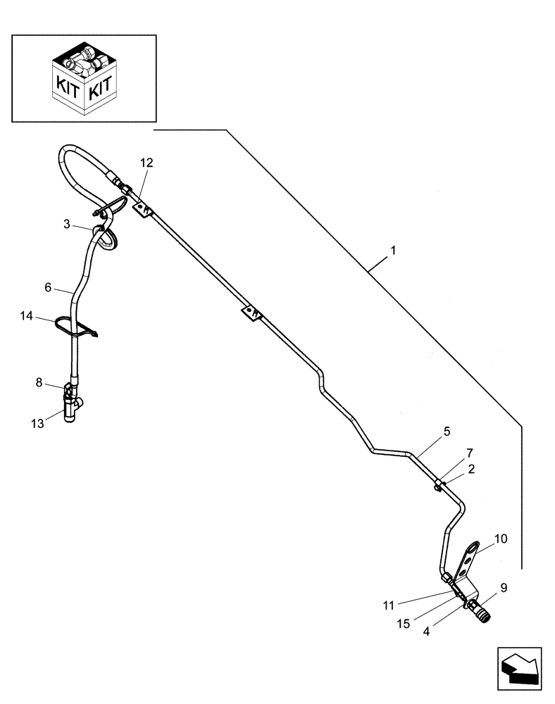 Схема запчастей Case 410 - (08.40[2]) - KIT, CASE DRAIN HIGH FLOW (08) - HYDRAULICS