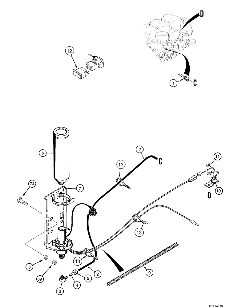 Схема запчастей Case 586G - (02-06) - COLD START SYSTEM (02) - ENGINE