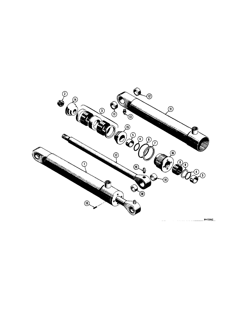 Схема запчастей Case 310F - (204) - D28163 AND D29919 HYDRAULIC DOZER ANGLING CYLINDERS (07) - HYDRAULIC SYSTEM